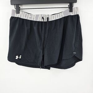 Under armour shorts black sports athletic gym workout running medium